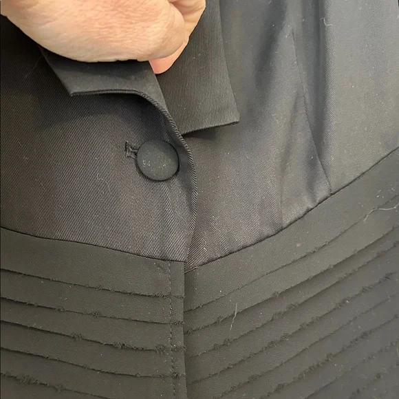 FLEUR WOOD ANTHROPOLOGIE Size 6 Black Tencel Blazer Strata Jacket Tuxedo Chiffon - Picture 7 of 10